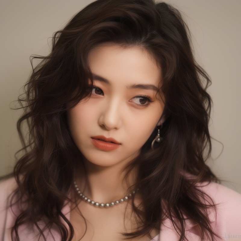 Close portrait of Nogami Misako in a boutique 1990s Shibuya-kei editorial style